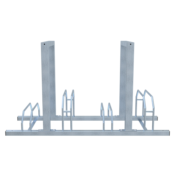 Bicycle stand | Row system | with leaning bracket | with leaning bracket | hot-dip galvanized | 4 Bicycleslength: 1400 mm